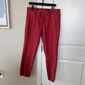 J. Crew Red Straight Leg Chino Pants